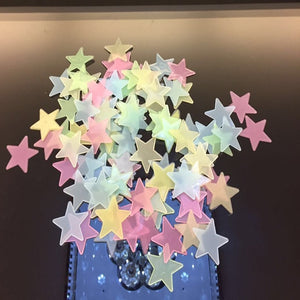 100pcs/bag 3cm Glow in Dark Toys Luminous Star Stickers Bedroom
