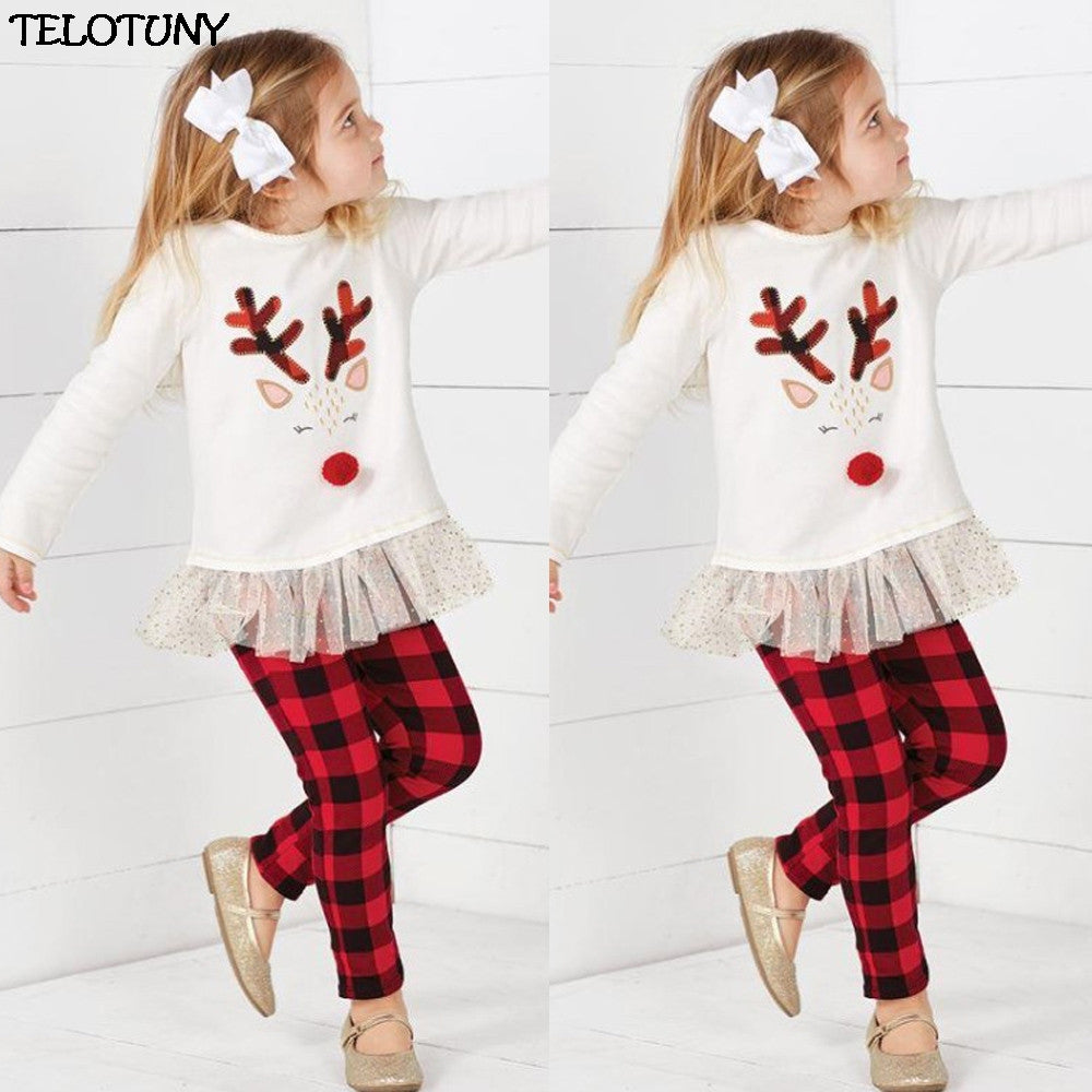 2019 FASHION Toddler Kids Baby Girl Deer T shirt Tops