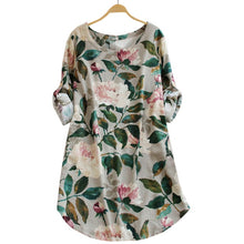 Charger l&#39;image dans la galerie, Women Plus Size 5XL O neck Floral Dresses Casual Ladies Flower
