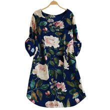 Charger l&#39;image dans la galerie, Women Plus Size 5XL O neck Floral Dresses Casual Ladies Flower