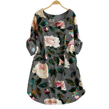 Charger l&#39;image dans la galerie, Women Plus Size 5XL O neck Floral Dresses Casual Ladies Flower