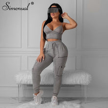 Charger l&#39;image dans la galerie, Simenual Sporty Sexy Fashion Matching Set Women Workout 2019