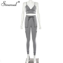 Charger l&#39;image dans la galerie, Simenual Sporty Sexy Fashion Matching Set Women Workout 2019