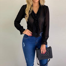 Charger l&#39;image dans la galerie, Cysincos Chiffon Blouses Women 2019 Autumn Fashion Long