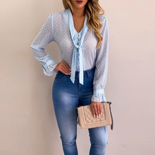 Charger l&#39;image dans la galerie, Cysincos Chiffon Blouses Women 2019 Autumn Fashion Long