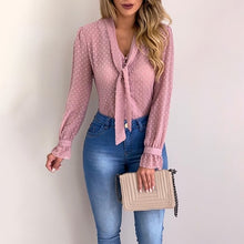Charger l&#39;image dans la galerie, Cysincos Chiffon Blouses Women 2019 Autumn Fashion Long