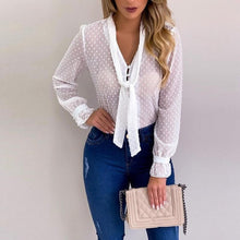 Charger l&#39;image dans la galerie, Cysincos Chiffon Blouses Women 2019 Autumn Fashion Long