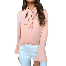 Charger l&#39;image dans la galerie, Cysincos Chiffon Blouses Women 2019 Autumn Fashion Long