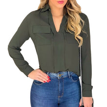 Charger l&#39;image dans la galerie, Cysincos Chiffon Blouses Women 2019 Autumn Fashion Long