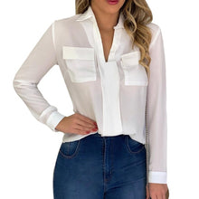 Charger l&#39;image dans la galerie, Cysincos Chiffon Blouses Women 2019 Autumn Fashion Long
