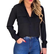 Charger l&#39;image dans la galerie, Cysincos Chiffon Blouses Women 2019 Autumn Fashion Long
