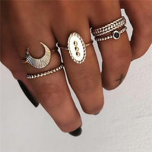 Charger l&#39;image dans la galerie, Yobest Bohemian Vintage Gold Crescent Geometric Joint Ring