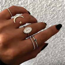 Charger l&#39;image dans la galerie, Yobest Bohemian Vintage Gold Crescent Geometric Joint Ring