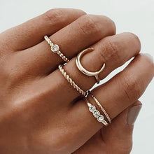 Charger l&#39;image dans la galerie, Yobest Bohemian Vintage Gold Crescent Geometric Joint Ring