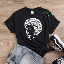 Charger l&#39;image dans la galerie, ONSEME Afro Lady Graphic T Shirts Feminist Tees Black Queen Girl Power