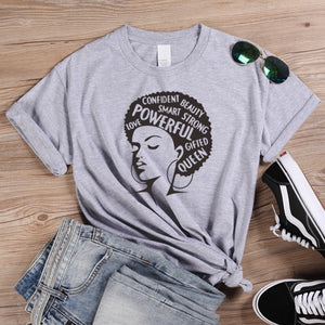 ONSEME Afro Lady Graphic T Shirts Feminist Tees Black Queen Girl Power