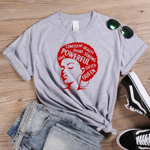 ONSEME Afro Lady Graphic T Shirts Feminist Tees Black Queen Girl Power