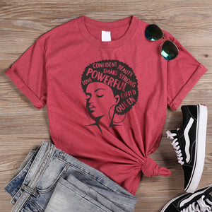 ONSEME Afro Lady Graphic T Shirts Feminist Tees Black Queen Girl Power