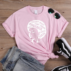 ONSEME Afro Lady Graphic T Shirts Feminist Tees Black Queen Girl Power