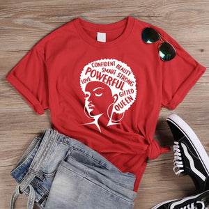 ONSEME Afro Lady Graphic T Shirts Feminist Tees Black Queen Girl Power