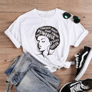ONSEME Afro Lady Graphic T Shirts Feminist Tees Black Queen Girl Power