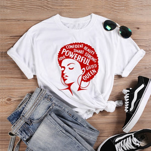 ONSEME Afro Lady Graphic T Shirts Feminist Tees Black Queen Girl Power