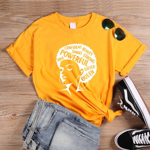 ONSEME Afro Lady Graphic T Shirts Feminist Tees Black Queen Girl Power