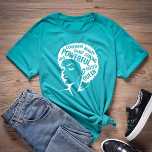 ONSEME Afro Lady Graphic T Shirts Feminist Tees Black Queen Girl Power