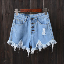 Charger l&#39;image dans la galerie, High Waist Hole Summer Casual Short Jeans Button MINI