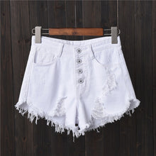 Charger l&#39;image dans la galerie, High Waist Hole Summer Casual Short Jeans Button MINI
