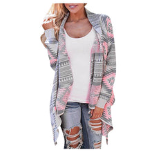 Charger l&#39;image dans la galerie, Women Cardigan sweater Casual Geometric Print Long