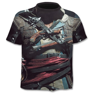 New summer T-shirt for men 3D skull print T-shirt digital print