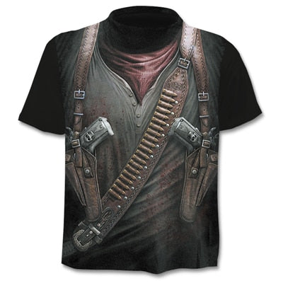 New summer T-shirt for men 3D skull print T-shirt digital print