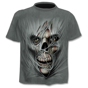 New summer T-shirt for men 3D skull print T-shirt digital print