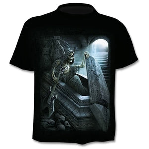 New summer T-shirt for men 3D skull print T-shirt digital print