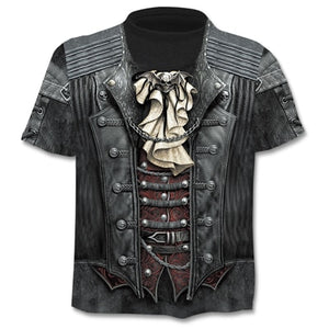 New summer T-shirt for men 3D skull print T-shirt digital print