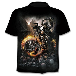 New summer T-shirt for men 3D skull print T-shirt digital print