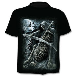 New summer T-shirt for men 3D skull print T-shirt digital print