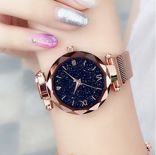 Free Shipping Women Watches Luxury Starry Sky Magnetic Ladies