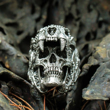 Charger l&#39;image dans la galerie, Men Biker Rings Vintage Indian Jaguar Warrior Skull Punk Jewelry Gift for Him