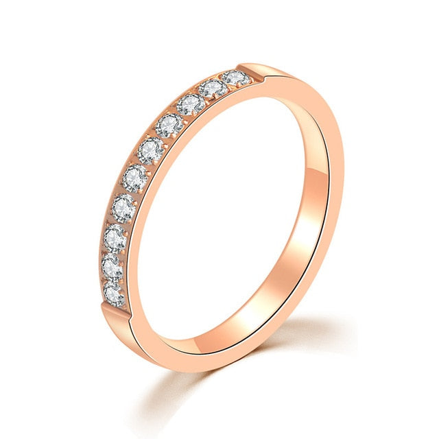 KNOCK High quality Rose Gold Colors AAA Zirconia Rings for Woman Man Wedding
