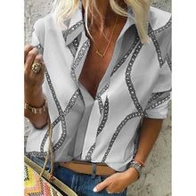 Charger l&#39;image dans la galerie, Chain Print Blouse Shirt Women&#39;s 5XL Long Sleeve Blouses