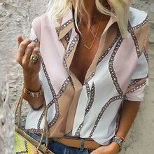 Charger l&#39;image dans la galerie, Chain Print Blouse Shirt Women&#39;s 5XL Long Sleeve Blouses