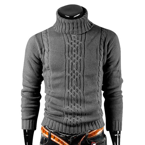 Winter 2019 Turtleneck Sweater Men Vintage Tricot Pull