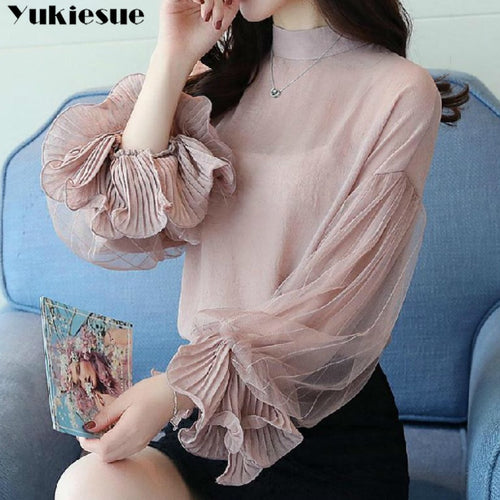 2019 Women tops and Blouses ruffless Summer autumn