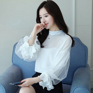 2019 Women tops and Blouses ruffless Summer autumn