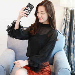 2019 Women tops and Blouses ruffless Summer autumn