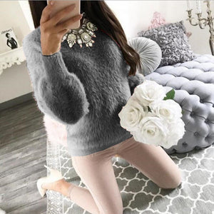 2019 Women Plush Sweaters and Pullovers Autumn Winter