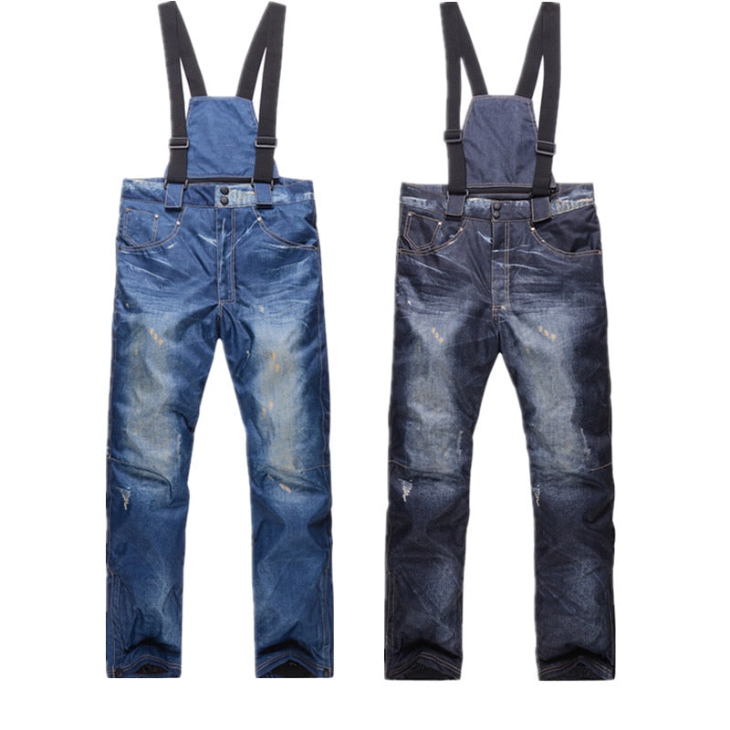 Free shipping full protection denim men waterproof Windbreak Wear ski