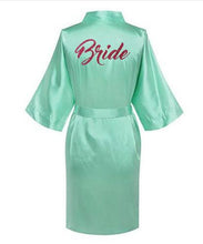 Charger l&#39;image dans la galerie, Women Satin Silk robes Gown Wedding Bride robe
